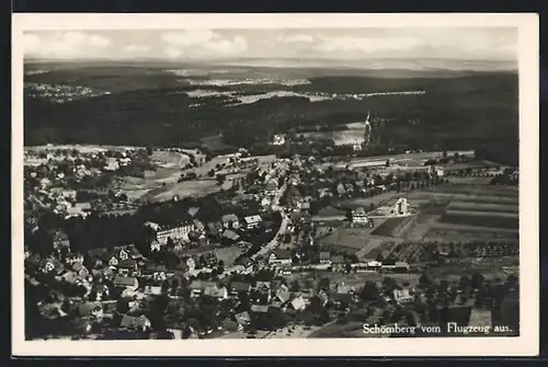 AK Schömberg, Fliegeraufnahme des Ortes