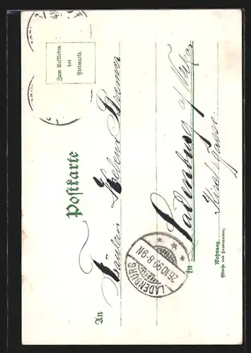 Lithographie Strassburg i. E., Parthie in der Orangerie