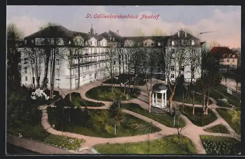 AK Strassburg-Neudorf, St. Odilienkrankenhaus mit Anlagen aus der Vogelschau