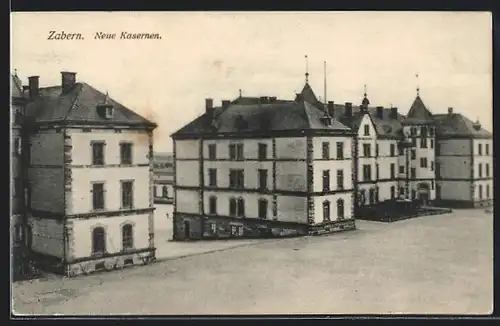 AK Zabern, Neue Kasernen, von oben gesehen