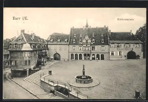 AK Barr i. E., Rathausplatz aus der Vogelschau