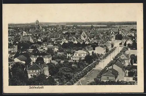 AK Schlestadt, Ortsansicht von oben