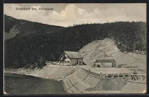 AK Schwarzer See, Partie mit Staumauer
