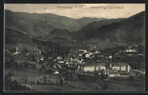 AK Wesserling, Totalansicht aus der Vogelschau