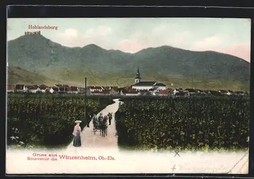 AK Winzenheim, Ortsansicht mit Hohlandsburg