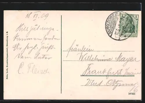 AK Rappoltsweiler, Ortsansicht mit Kirche