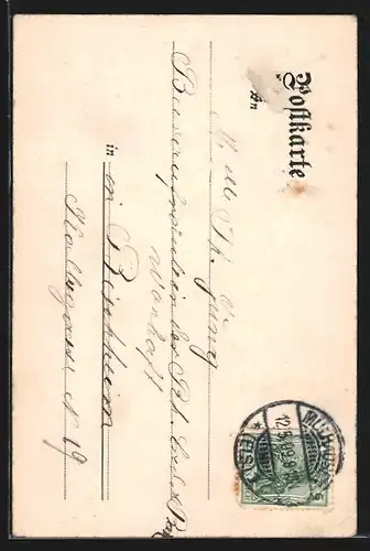 AK Mülhausen, Blick zur Genovefakirche