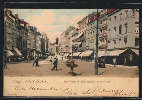 AK Liège, Rue Vinave d`Ile et Fontaine de la Vierge