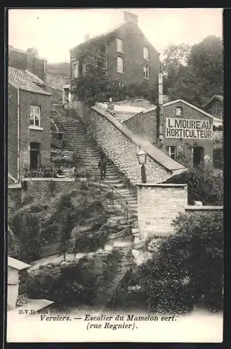 AK Verviers, Escalier du Mamelon vert, Rue Regnier