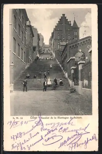 AK Liège, escalier de la Montagne de Buhren
