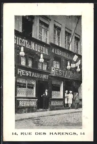 AK Brüssel / Bruxelles, Restaurant a l`Epaule de Mouton, 14 Rue des Harengs