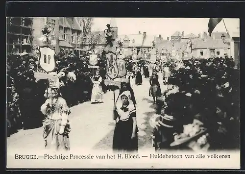 AK Brugge, Plechtige Processie van het H. Bloed, Huldebetoon van alle volkeren