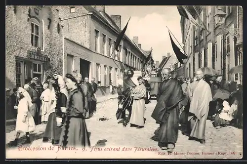 AK Furnes, Procession, Jèsus entrant dans Jérusalem