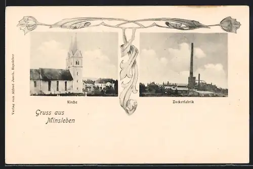 AK Minsleben, Zuckerfabrik und Kirche