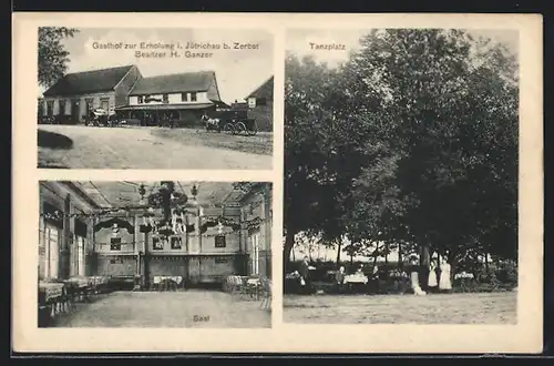 AK Jütrichau b. Zerbst, Gasthof zur Erholung, Innenansicht Saal, Tanzplatz