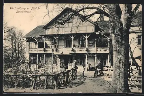 AK Wechselburg /Mulde, Gasthaus Schützenhaus