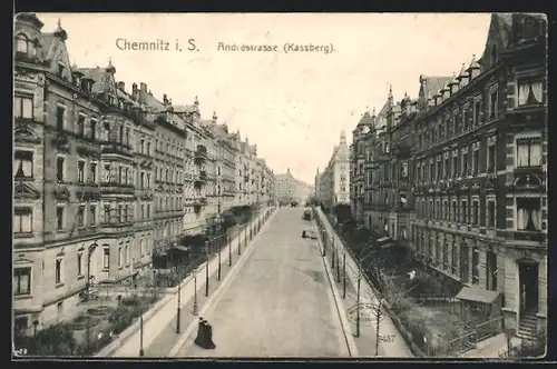 AK Chemnitz i. S., Andrestrasse am Kassberg mit zwei Frauen