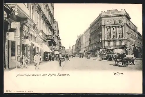 AK Wien, Mariahilferstrasse mit Hotel Kummer
