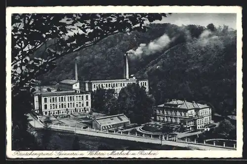 AK Rauschengrund, Spinnerei und Weberei Marbach u. Riecken