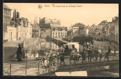 AK Gand, Quai de la Liéve et Chateau des Comtes