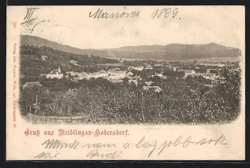 AK Wien, Weidlingau-Hadersdorf, Ortsansicht bei Tag