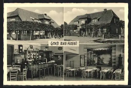 AK Hesel bei Wittmund, Gasthaus Hermann Tetens