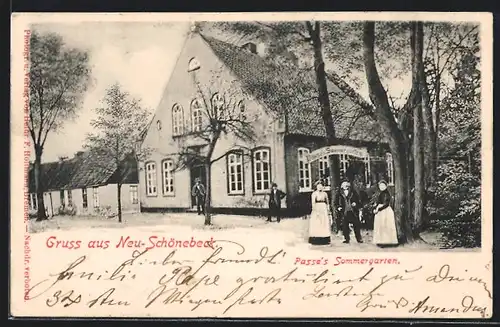 AK Neu-Schönebeck, Gasthaus Passe`s Sommergarten