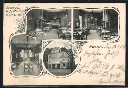 AK Hannover, Cafe Rasch, Innenansichten