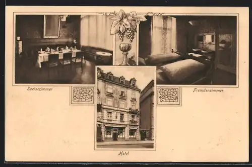 AK Frankfurt a. M., Brönners Hotel Drei Raben in der Scharnhorststr. 35