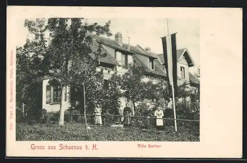 AK Schoenau b. H., Villa Sattler