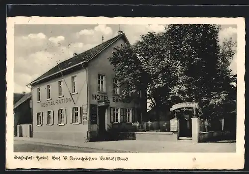 AK Biblis /Ried, Gasthof-Hotel Bahnhof Bes. W. Nungässer