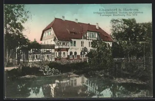 AK Ehestorf, Prigge`s Gasthof, Salon, grosser Garten