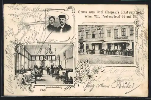 AK Wien, Carl Skopeks Restauration, Neubaugürtel 24 und 26