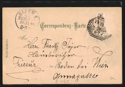 Lithographie Wien-Floridsdorf, Papierhandlung J. Höbert, Schlosshofergasse, Sparkasse