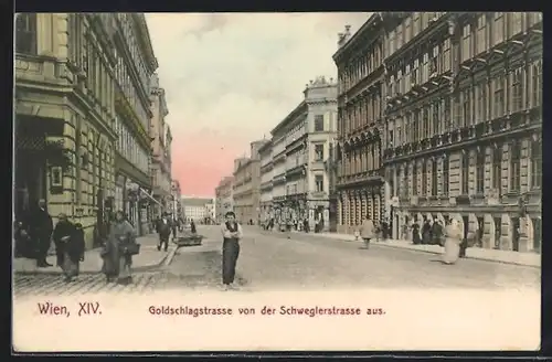 AK Wien, Goldschlagstrasse von der Schweglerstrasse aus