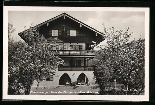 AK Oberammergau, Haus des Christusdarstellers Alois Lang