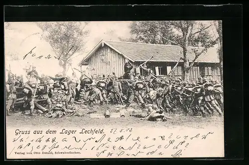 AK Lager Lechfeld, Truppenübungsplatz, Soldaten im Gefecht