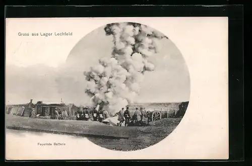 AK Lager Lechfeld, Truppenübungsplatz, Feuernde Batterie