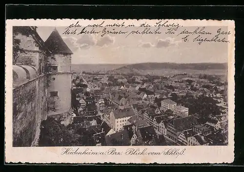 AK Heidenheim a. Brz., Gesamtansicht vom Schloss aus