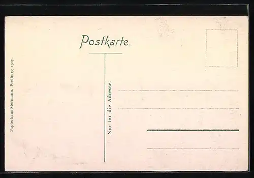 AK Freiburg i. Br., Partie am neuen Rathaus