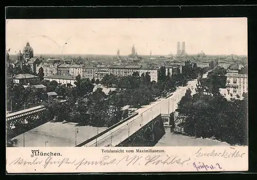 AK München, Totalansicht vom Maximilianeum