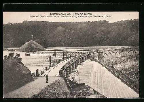 AK Gemünd / Eifel, Blick auf die Sperrmauer der Urfttalsperre