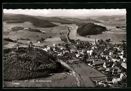 AK Stockum im Sauerland, Fliegeraufnahme der Stadt