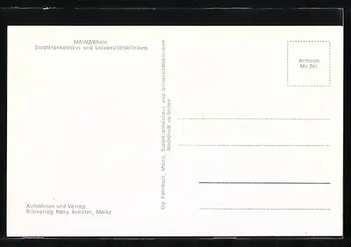 AK Mainz am Rhein, Blick auf das Stadtkrankenhaus und die Universitätskliniken