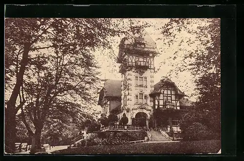 AK Hof /Saale, Gasthaus und Turm Theresienstein, Wirtschaftsgebäude