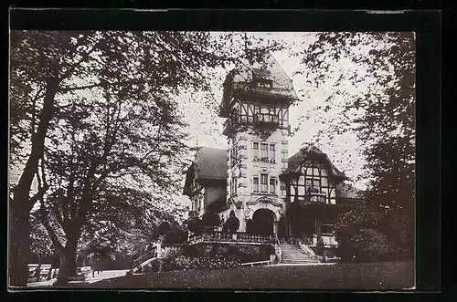 AK Hof /Saale, Gasthaus und Turm Theresienstein, Wirtschaftsgebäude