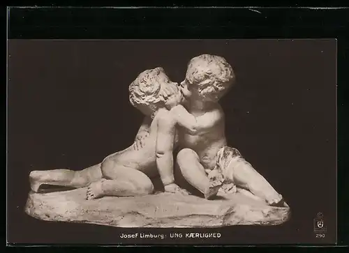 AK Junge Liebe, Plastik von Josef Limburg