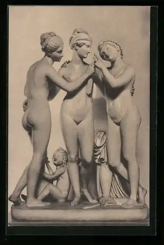 AK Thorvaldsens Museum, Thorvaldsen, Skulptur Gratierne Med Amors Pil