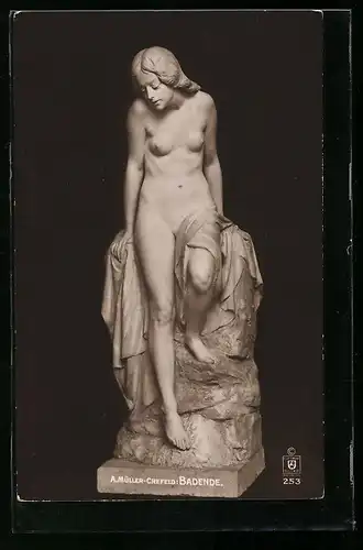 AK A. Müller: Badende, Plastik