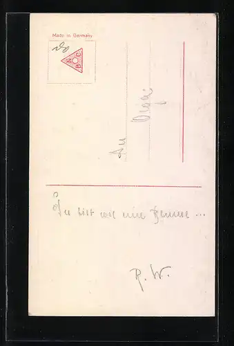 AK Herzig: Echo, nackte Frau, Plastik